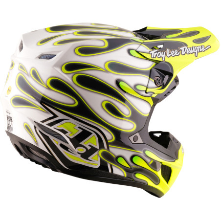 Casque TROY LEE DESIGNS SE5 Composite Mips Overspray - Charcoal/jaune fluo