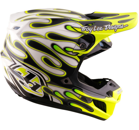 Casque TROY LEE DESIGNS SE5 Composite Mips Overspray - Charcoal/jaune fluo