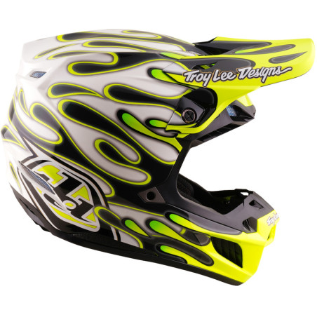 Casque TROY LEE DESIGNS SE5 Composite Mips Overspray - Charcoal/jaune fluo