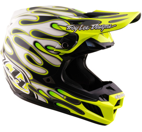 Casque TROY LEE DESIGNS SE5 Composite Mips Overspray - Charcoal/jaune fluo