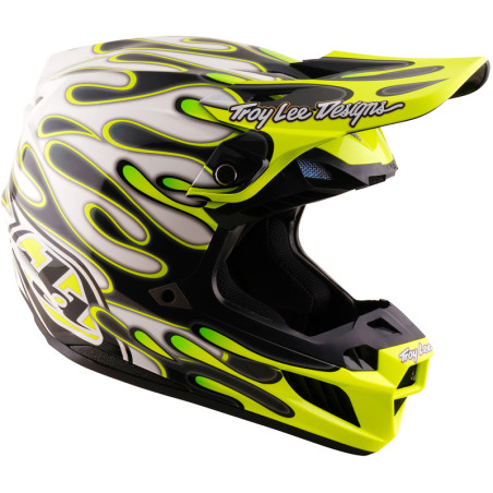 Casque TROY LEE DESIGNS SE5 Composite Mips Overspray - Charcoal/jaune fluo