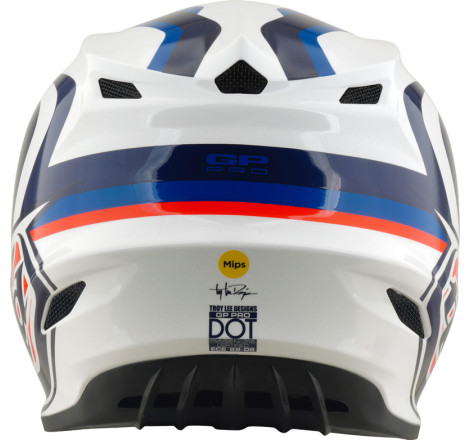 Casque TROY LEE DESIGNS GP Pro Mips Slides - blanc/bleu