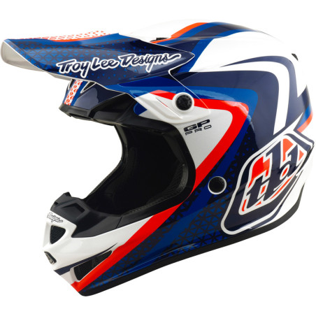 Casque TROY LEE DESIGNS GP Pro Mips Slides - blanc/bleu
