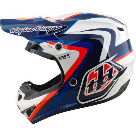 Casque TROY LEE DESIGNS GP Pro Mips Slides - blanc/bleu