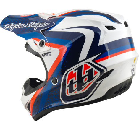 Casque TROY LEE DESIGNS GP Pro Mips Slides - blanc/bleu