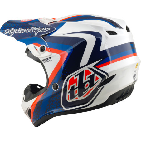 Casque TROY LEE DESIGNS GP Pro Mips Slides - blanc/bleu