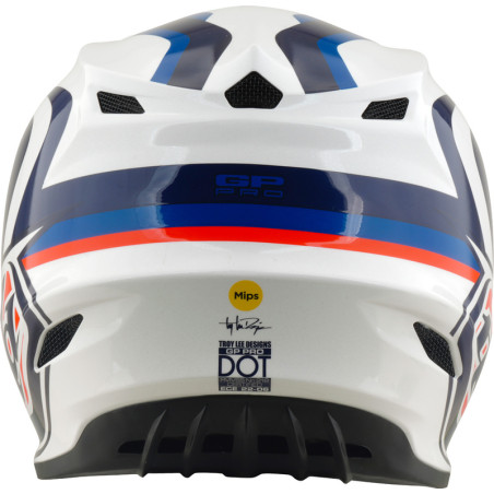 Casque TROY LEE DESIGNS GP Pro Mips Slides - blanc/bleu