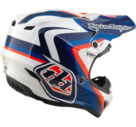 Casque TROY LEE DESIGNS GP Pro Mips Slides - blanc/bleu