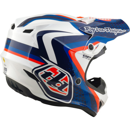 Casque TROY LEE DESIGNS GP Pro Mips Slides - blanc/bleu