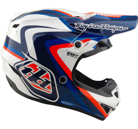 Casque TROY LEE DESIGNS GP Pro Mips Slides - blanc/bleu