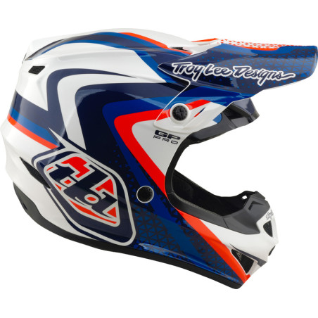 Casque TROY LEE DESIGNS GP Pro Mips Slides - blanc/bleu
