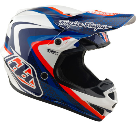 Casque TROY LEE DESIGNS GP Pro Mips Slides - blanc/bleu