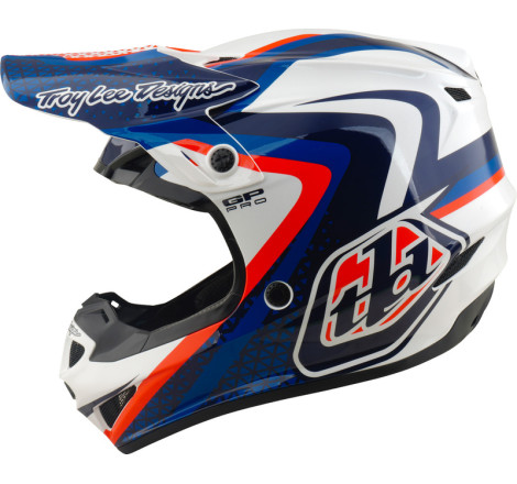 Casque TROY LEE DESIGNS GP Pro Mips Slides - blanc/bleu