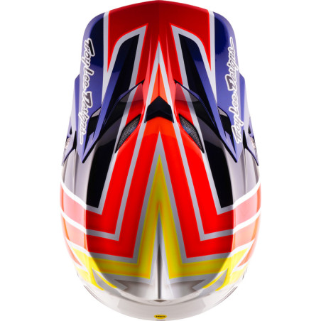 Casque TROY LEE DESIGNS SE5 Carbon Mips Boltz - Navy/blanc