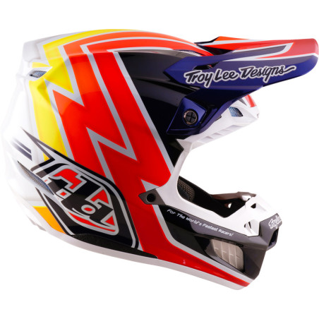 Casque TROY LEE DESIGNS SE5 Carbon Mips Boltz - Navy/blanc