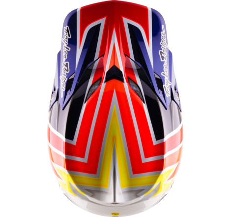 Casque TROY LEE DESIGNS SE5 Carbon Mips Boltz - Navy/blanc