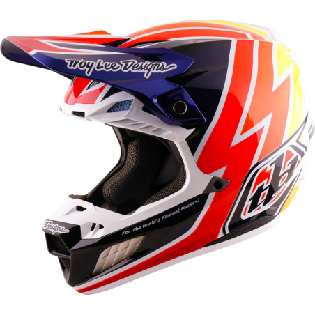 Casque TROY LEE DESIGNS SE5 Carbon Mips Boltz - Navy/blanc