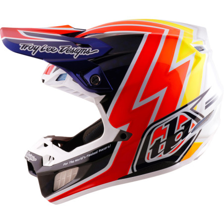 Casque TROY LEE DESIGNS SE5 Carbon Mips Boltz - Navy/blanc