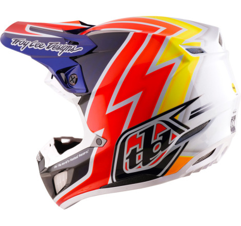 Casque TROY LEE DESIGNS SE5 Carbon Mips Boltz - Navy/blanc