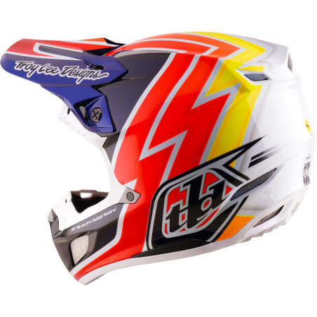Casque TROY LEE DESIGNS SE5 Carbon Mips Boltz - Navy/blanc