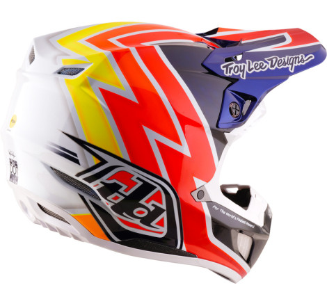 Casque TROY LEE DESIGNS SE5 Carbon Mips Boltz - Navy/blanc