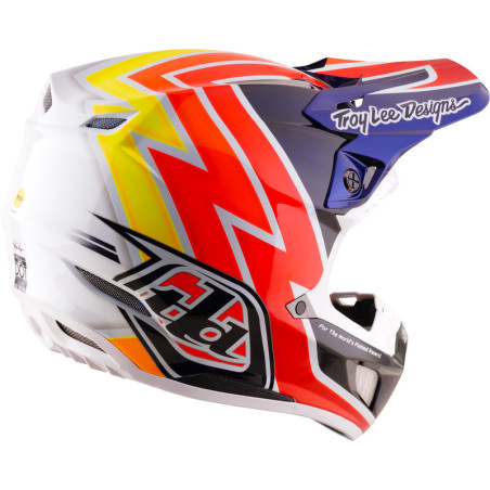 Casque TROY LEE DESIGNS SE5 Carbon Mips Boltz - Navy/blanc
