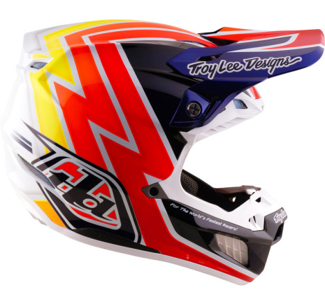 Casque TROY LEE DESIGNS SE5 Carbon Mips Boltz - Navy/blanc