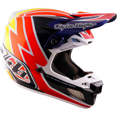 Casque TROY LEE DESIGNS SE5 Carbon Mips Boltz - Navy/blanc