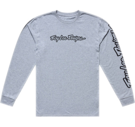 T-Shirt TROY LEE DESIGNS Long Sleeve Signature - Gray Heather