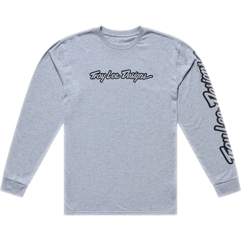 T-Shirt TROY LEE DESIGNS Long Sleeve Signature - Gray Heather