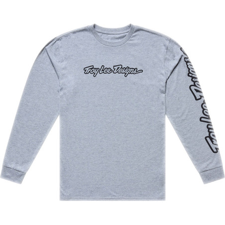 T-Shirt TROY LEE DESIGNS Long Sleeve Signature - Gray Heather
