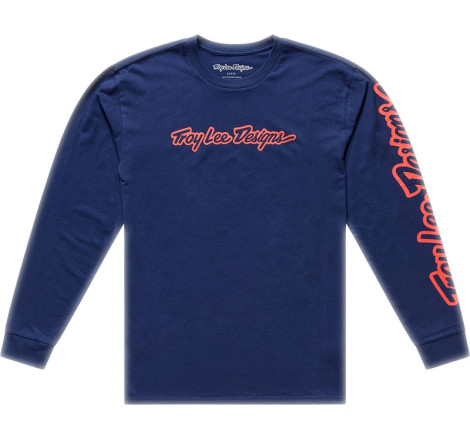 T-Shirt TROY LEE DESIGNS Long Sleeve Signature - Navy