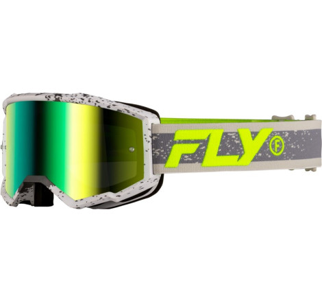 Masque FLY RACING Zone Dark Grey/Hi-Vis – écran Iridescent Green