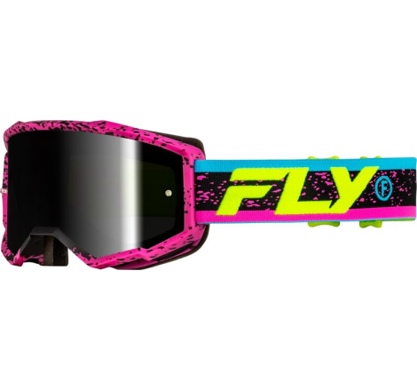Masque FLY RACING Zone Rose/Noir – écran noir fumé