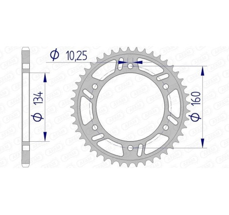 Kit chaîne AFAM 520 XHR4 - 16/40-104 - Couronne alu standard