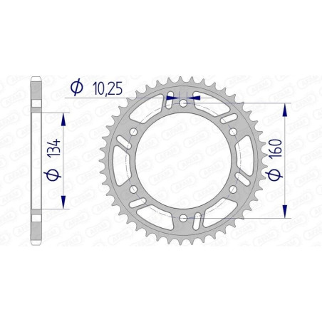 Kit chaîne AFAM 520 XHR4 - 16/40-104 - Couronne alu standard