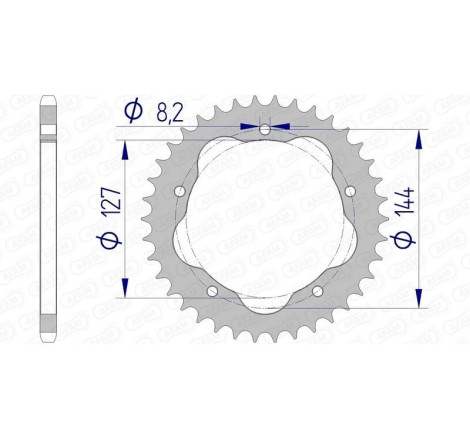Kit chaîne AFAM 520 XHR4 - 15/42-104 - Couronne alu standard - Necessite un porte couronne AFAM