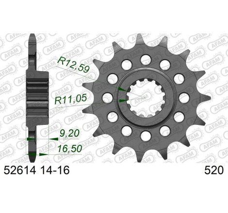 Kit chaîne AFAM 520 XHR4 - 15/42-104 - Couronne alu standard - Necessite un porte couronne AFAM