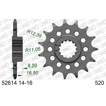 Kit chaîne AFAM 520 XHR4 - 15/42-104 - Couronne alu standard - Necessite un porte couronne AFAM