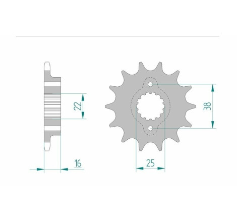 Kit chaîne AFAM 520 XHR4 - 15/41-104 - Couronne acier standard