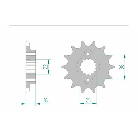 Kit chaîne AFAM 520 XHR4 - 15/41-104 - Couronne acier standard