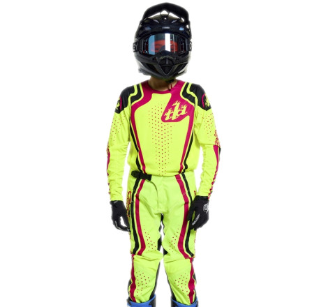 Pantalon enfant TROY LEE DESIGNS GP Pro - Roller jaune fluo/fuschia