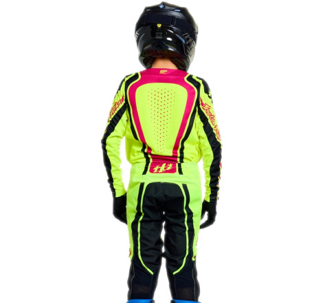 Pantalon enfant TROY LEE DESIGNS GP Pro - Roller jaune fluo/fuschia
