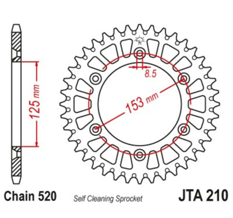 Couronne JT SPROCKETS alu standard - 520