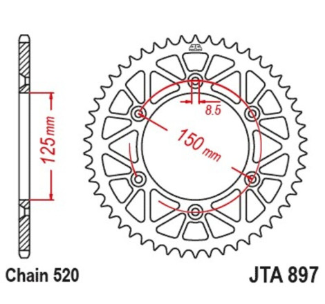 Couronne JT SPROCKETS alu standard - 520