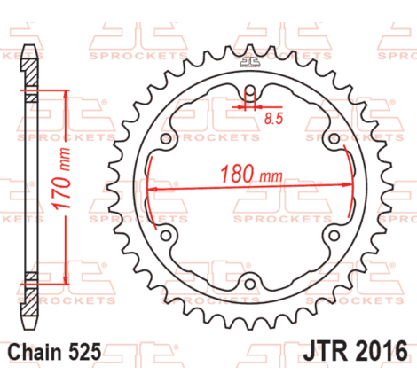 Couronne JT SPROCKETS acier standard - 525
