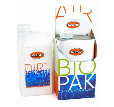 Pack entretien filtre à air TWIN AIR BioPak - huile et nettoyant - 4 x 1 L + 4 x 900 g