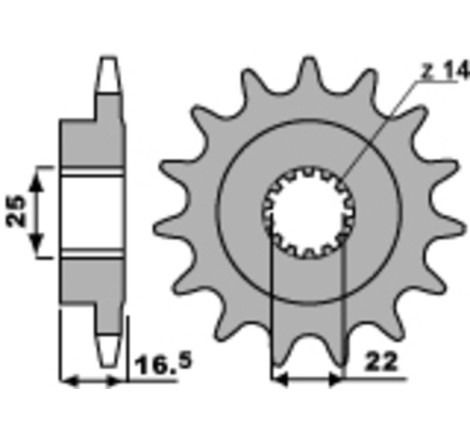 Kit chaîne EK/PBR 525Z/3D 15/43-118 - Couronne acier renforcé