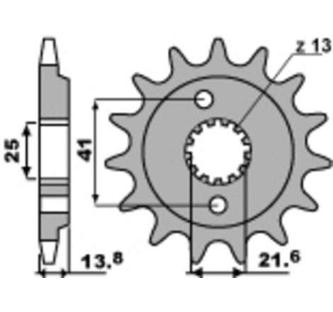 Kit chaîne EK/PBR 525SRX2 16/44-120 - Couronne acier renforcé