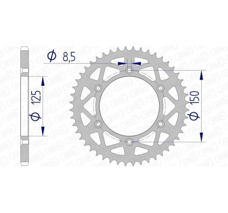 Kit chaîne AFAM 520 MXPRO - 13/51-118 - Couronne alu standard